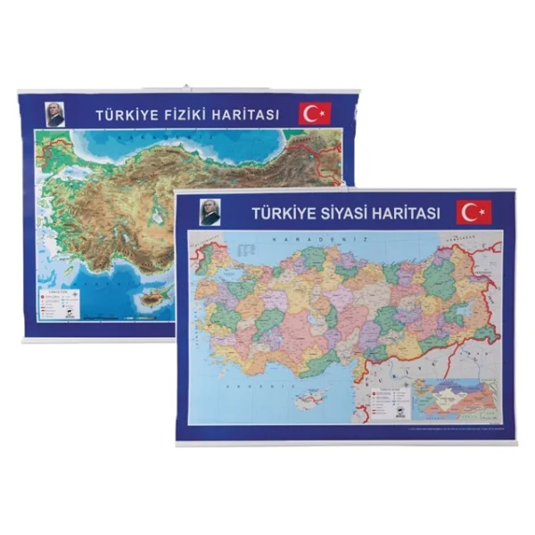 Gülpaş 70x100 Cm Türkiye Siyasi-Fiziki Çıtalı Harita - Görsel 2
