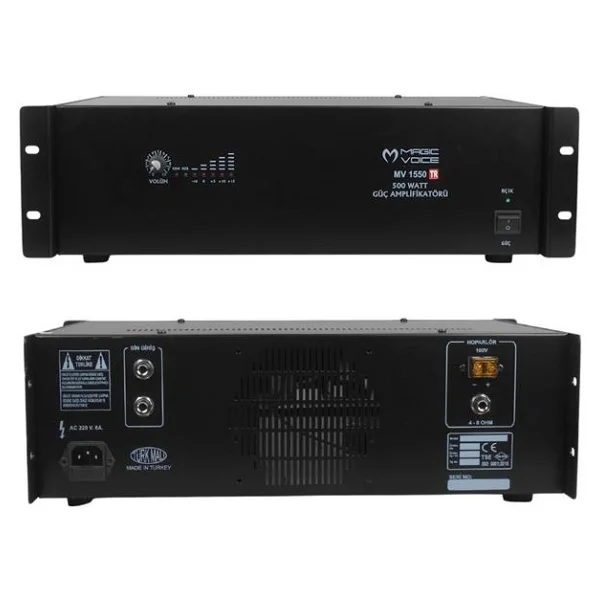 Magicvoice Mv-1550 500 Watt 4-8 Ohm 100 Volt 19 Rack Hat Trafolu Power Anfi - Görsel 4
