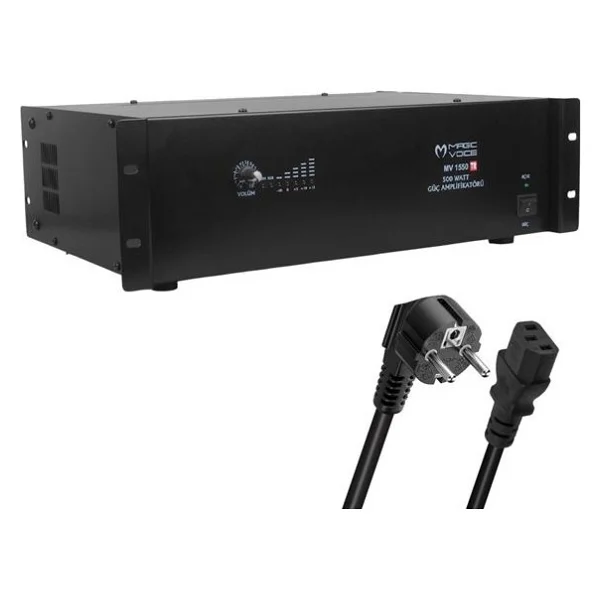 Magicvoice Mv-1550 500 Watt 4-8 Ohm 100 Volt 19 Rack Hat Trafolu Power Anfi - Görsel 2