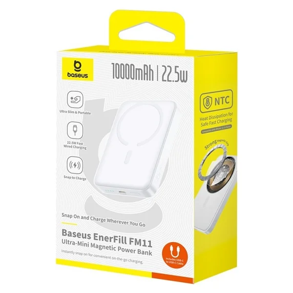Baseus Enerfill Fm11 Beyaz 10000 mAh Hızlı Şarj Magsafe Powerbank - Görsel 7