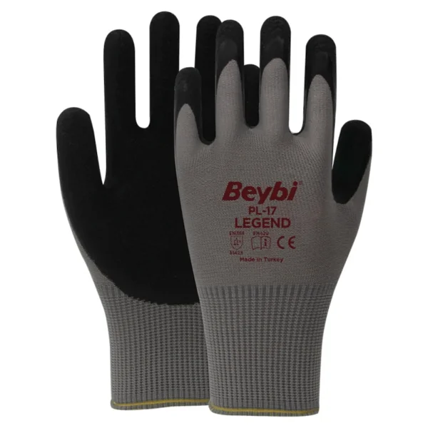 Beybi PL17 Legend Polyester Örme Lateks 10 Numara 12 Çift İş Eldiveni - Görsel 3