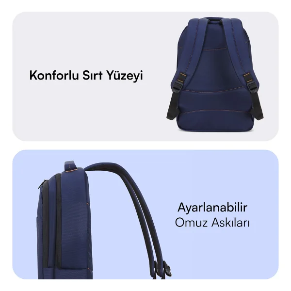 Mack Office Mcc-006bl 15.6" Lacivert Laptop Sırt Çantası - Görsel 2