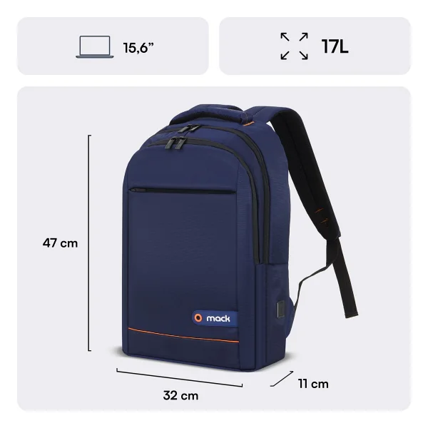 Mack Office Mcc-006bl 15.6" Lacivert Laptop Sırt Çantası - Görsel 3