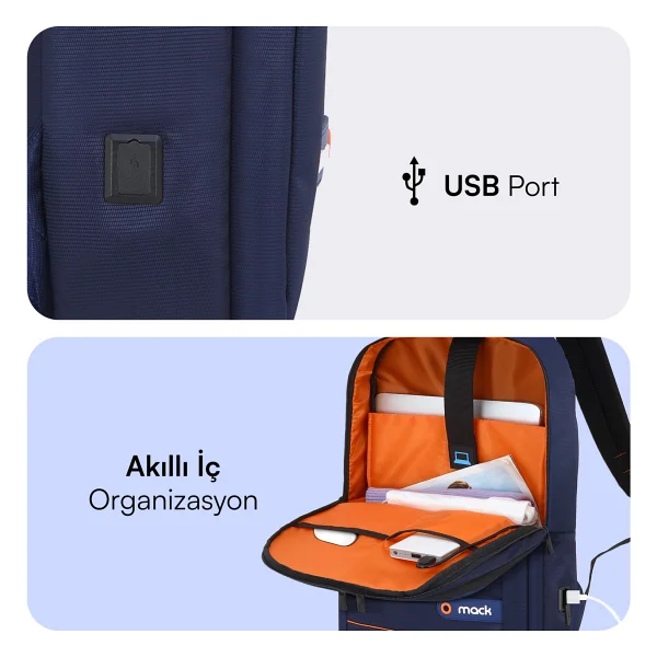 Mack Office Mcc-006bl 15.6" Lacivert Laptop Sırt Çantası - Görsel 4