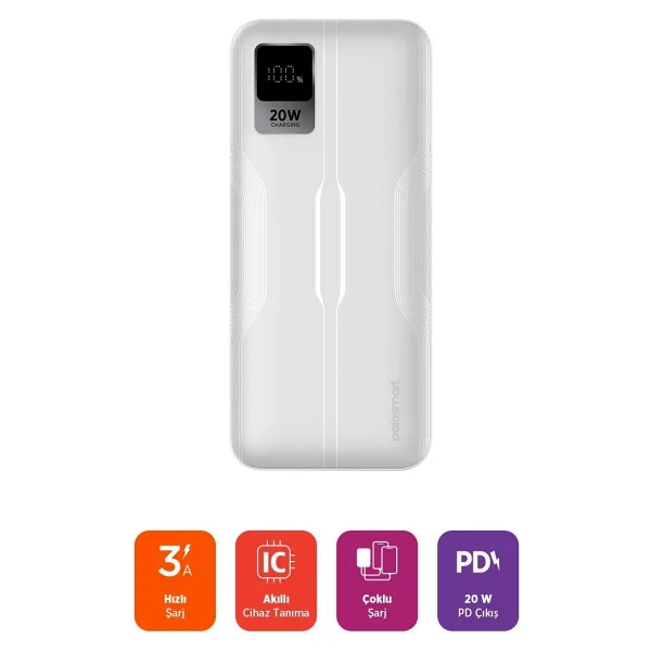 Polosmart Psm130 10000 mAh Hızlı Şarj Powerbank - Görsel 4