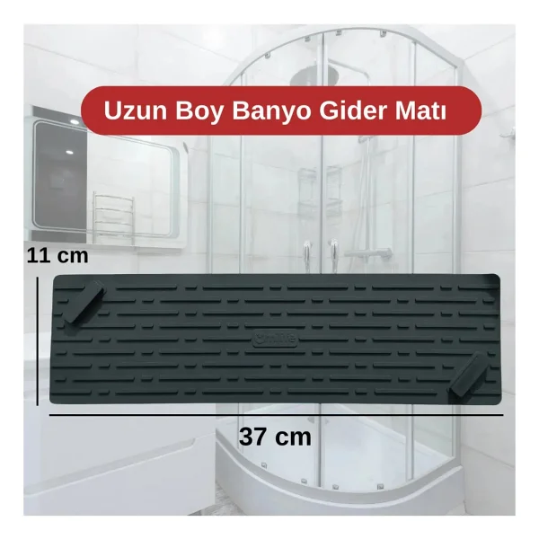 Tineke Siyah Renk Uzun Model Kötü Koku Önleyici Silikon Mat Banyo Mutfak Lavabo Balkon Gider Tıpası Kapağı - Görsel 2