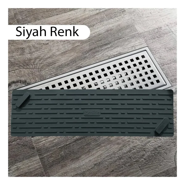 Tineke Siyah Renk Uzun Model Kötü Koku Önleyici Silikon Mat Banyo Mutfak Lavabo Balkon Gider Tıpası Kapağı - Görsel 5