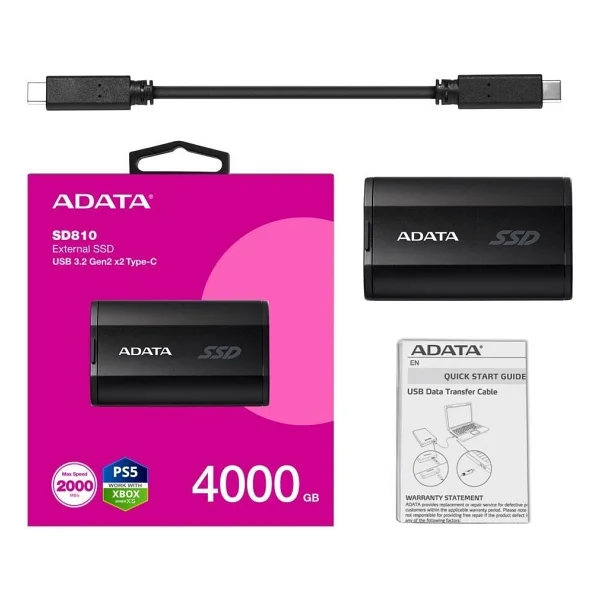 Adata Sd810 Sd810-4000g-Cbk USB 3.2 4 TB Taşınabilir SSD - Görsel 2