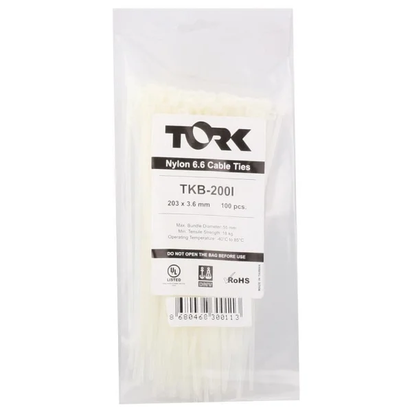 Tork Trk-200-2,5mm Beyaz 100lü Kablo Bağı - Görsel 2