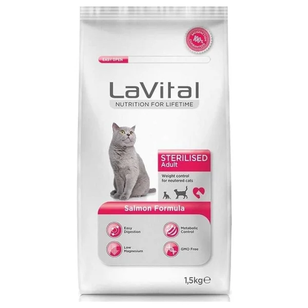 Lavital Somonlu 1.5 Kg Kısırlaştırılmış Yetişkin Kedi Maması - Görsel 10