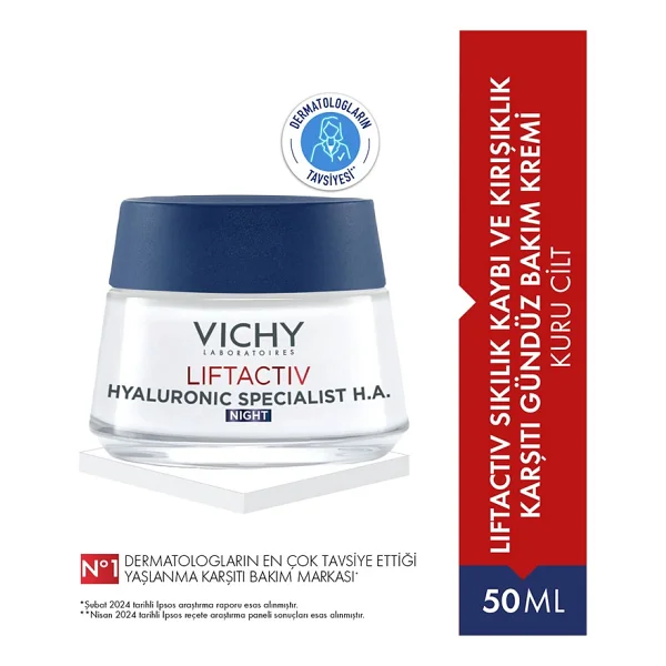 Vichy Liftactiv Supreme Nuit 50 Ml Kırışıklık Ve Sıkılık Kaybına Gece Kremi - Görsel 4