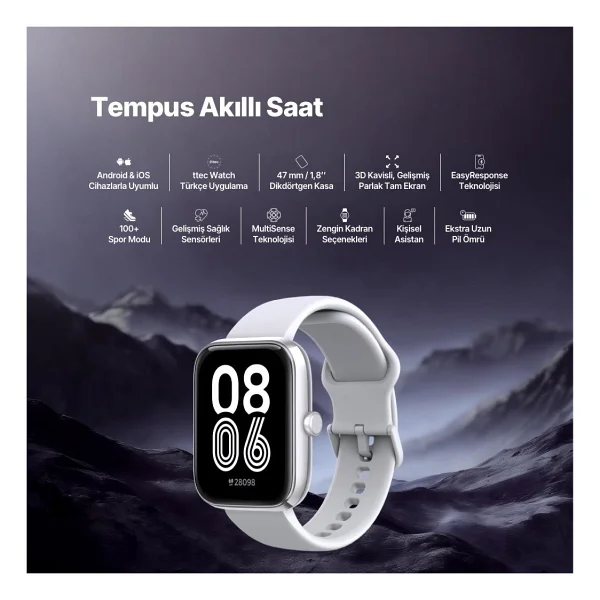 Ttec Tempus 47mm 2s09w Gümüş Akıllı Saat - Görsel 2