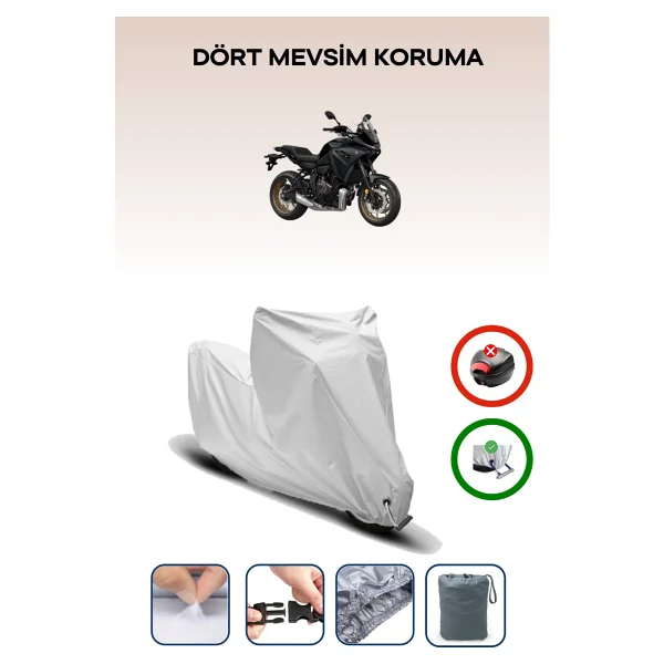 Yamaha Tracer 7 Için Kilit Uyumlu Motosiklet Branda, Güvenli, Su Geçirmez Dayanıklı Kumaş - Görsel 4