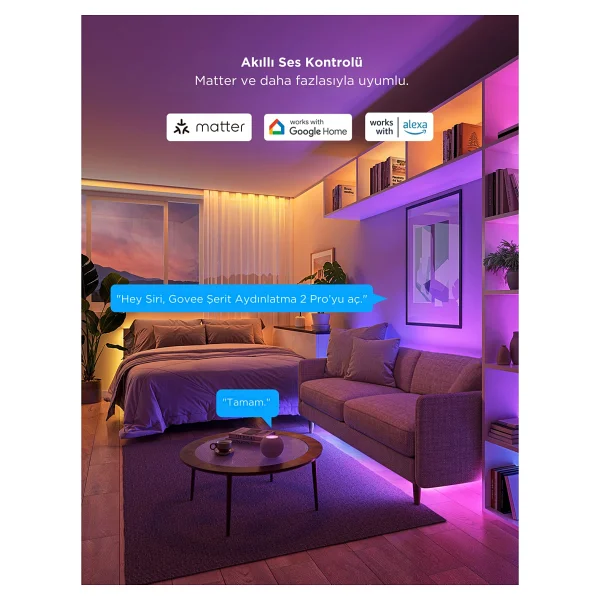 Govee Strip Light 2 Pro Extension Rgbıc H61a1 1 M Şerit LED Uzatma Kiti - Görsel 9