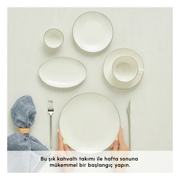 Karaca Marcelo New Bone 26 Parça 6 Kişilik Kahvaltı Takımı - Görsel 3