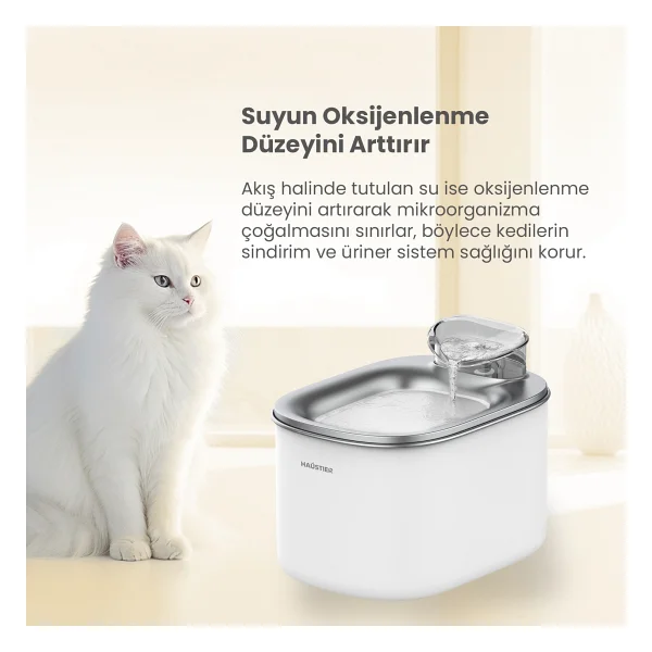 Haustier Wf007l 3.5 Lt Beyaz Otomatik Kedi Su Pınarı - Görsel 4