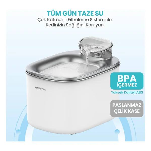 Haustier Wf007l 3.5 Lt Beyaz Otomatik Kedi Su Pınarı - Görsel 5