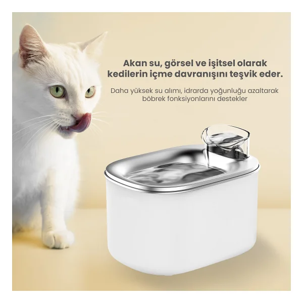 Haustier Wf007l 3.5 Lt Beyaz Otomatik Kedi Su Pınarı - Görsel 6