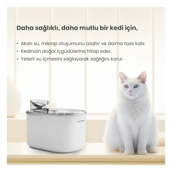 Haustier Wf007l 3.5 Lt Beyaz Otomatik Kedi Su Pınarı - Görsel 7