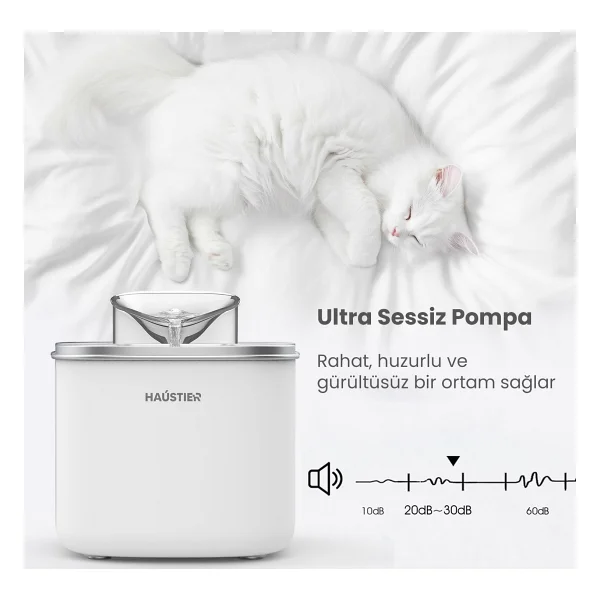 Haustier Wf007l 3.5 Lt Beyaz Otomatik Kedi Su Pınarı - Görsel 10