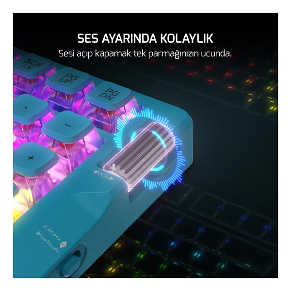 Gamepower Sense RGB Tkl Red Switch Kablolu/Kablosuz Mekanik Oyuncu Klavyesi - Görsel 6