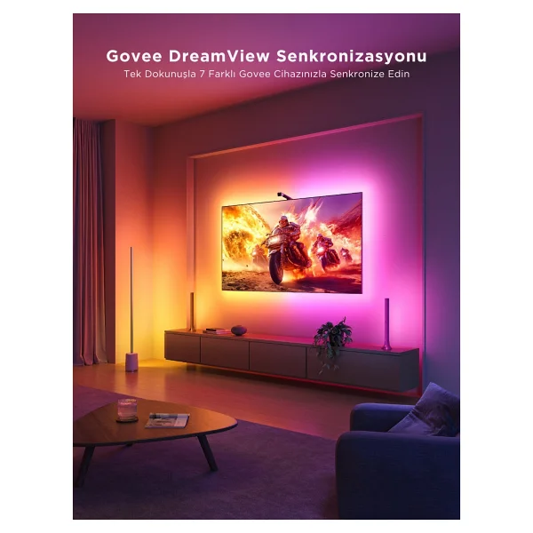 Govee Envisual 3 Lite Rgbıcw H6099 75-85 İnç TV Arkası LED Aydınlatma - Görsel 5