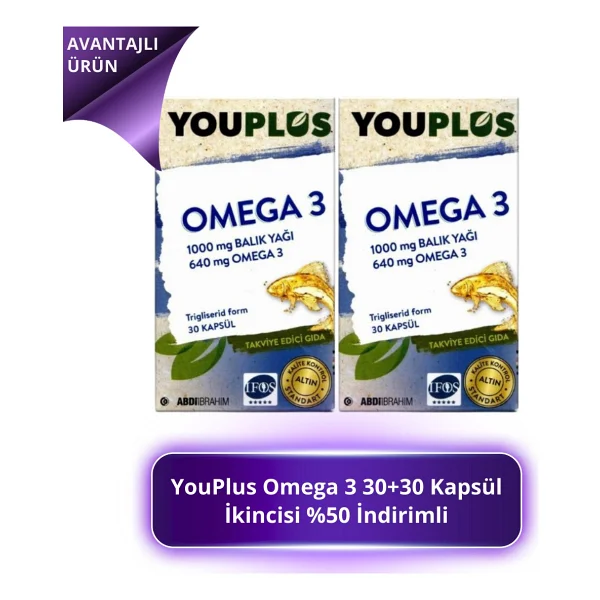 Youplus Omega 3 30 Kapsül 2'li - Görsel 2