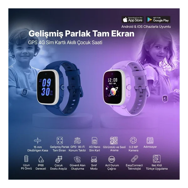 Ttec Kidi Lite 2ksw01l Lila Akıllı Çocuk Saati - Görsel 10