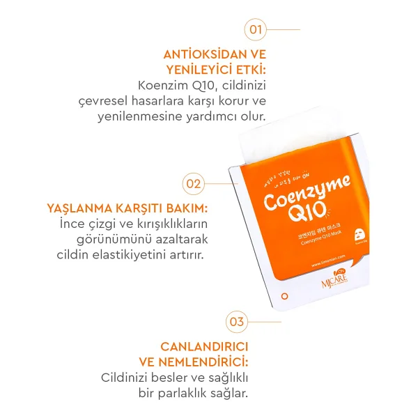 Mjcare On Coenzyme Mask - Koenzim Q10 İçeren Yüz Maskesi 20'li - Görsel 3