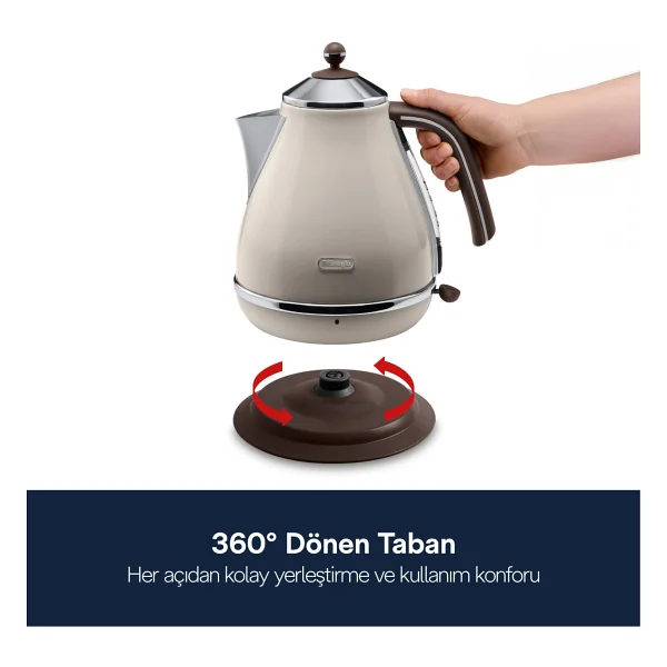 Delonghi Kbov 2001.Bg Icona Vintage Krem 2000 W 1.7 Lt Çelik Kettle - Görsel 3