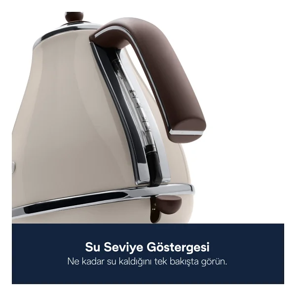 Delonghi Kbov 2001.Bg Icona Vintage Krem 2000 W 1.7 Lt Çelik Kettle - Görsel 4