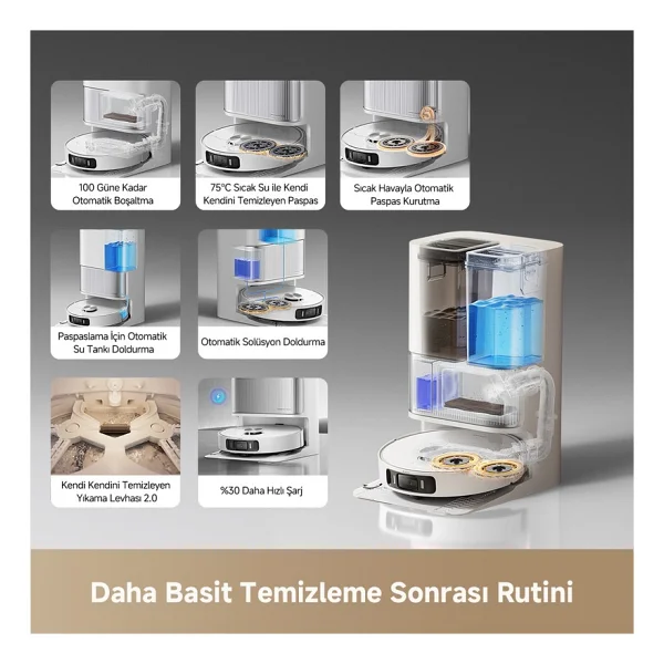 Dreame L40 Ultra Ae Çöp İstasyonlu Akıllı Robot Süpürge - Görsel 6