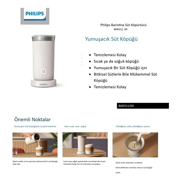Philips Baristina Bar311/00 Süt Köpürtücü - Görsel 7