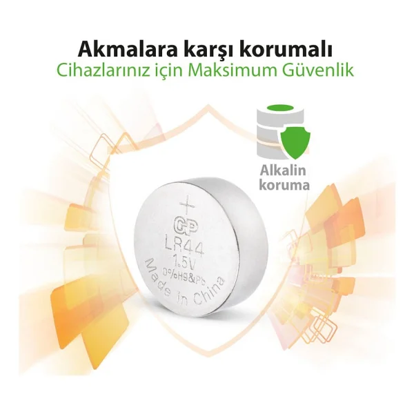 Gp A76 Lr44 1.5v 10'lu Alkalin Düğme Pil - Görsel 4
