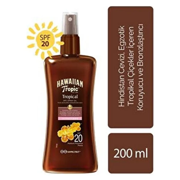 Hawaiian Tropic Glowing Protection 200 Ml 20 Faktör Bronzlaştırıcı Yağ - Görsel 2