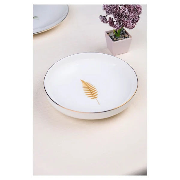 Tabak Evi Natura Fern Yaldızlı 18.5 cm 2'li Çukur Tabak - Görsel 4