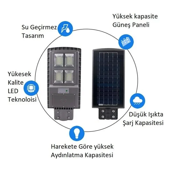 Cata Supernova Ct-4644 900 W Sensörlü Güneş Enerjili Sokak Armatürü - Görsel 6
