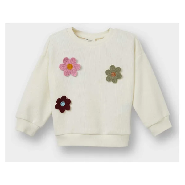 Defacto Bisiklet Yaka Çiçekli Sweatshirt Kız Bebek G2644a525au - Bej-Bg198 - 18 - 24 Ay - Görsel 4
