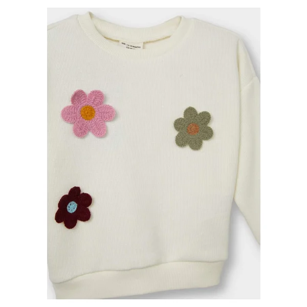 Defacto Bisiklet Yaka Çiçekli Sweatshirt Kız Bebek G2644a525au - Bej-Bg198 - 18 - 24 Ay - Görsel 2