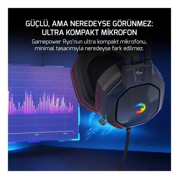 Gamepower Ryo 7.1 USB Kablolu Kulak Üstü Oyuncu Kulaklığı - Görsel 4