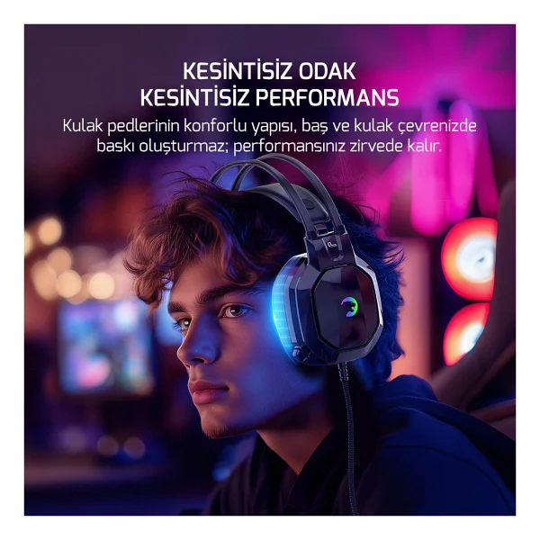 Gamepower Ryo 7.1 USB Kablolu Kulak Üstü Oyuncu Kulaklığı - Görsel 6