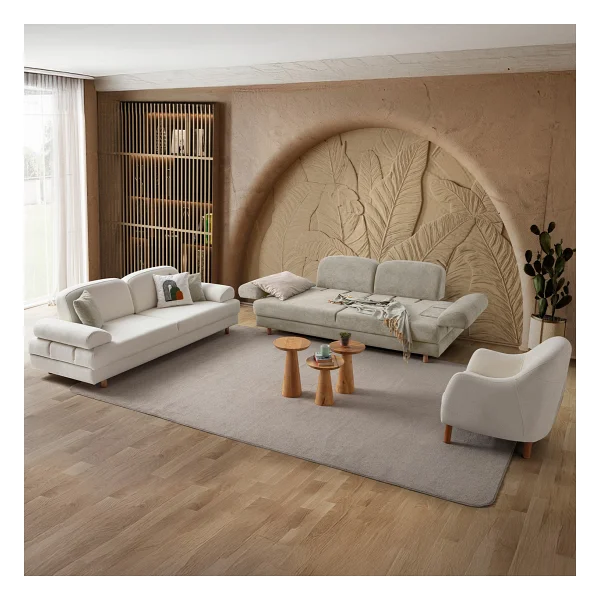Eymense Aries Yataklı Sandıklı Koltuk Takımı 3+3+1 Sütlü Kahve - Görsel 3