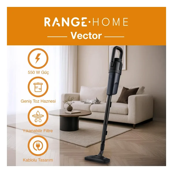 Range Vector Elektrikli Dikey Süpürge - Görsel 6