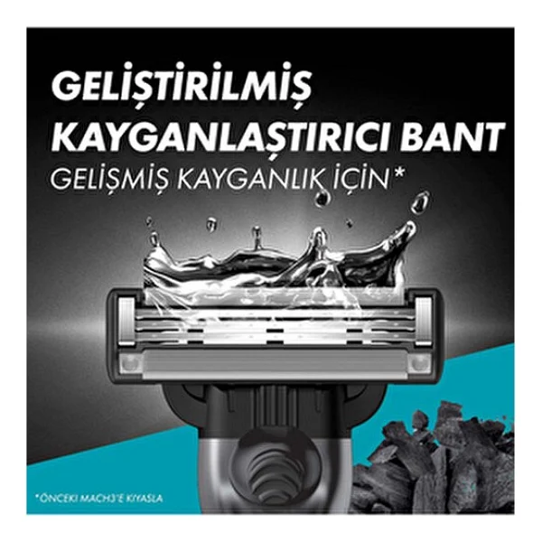 Gillette Mach3 Charcoal 4'lü Yedek Tıraş Bıçağı - Görsel 7