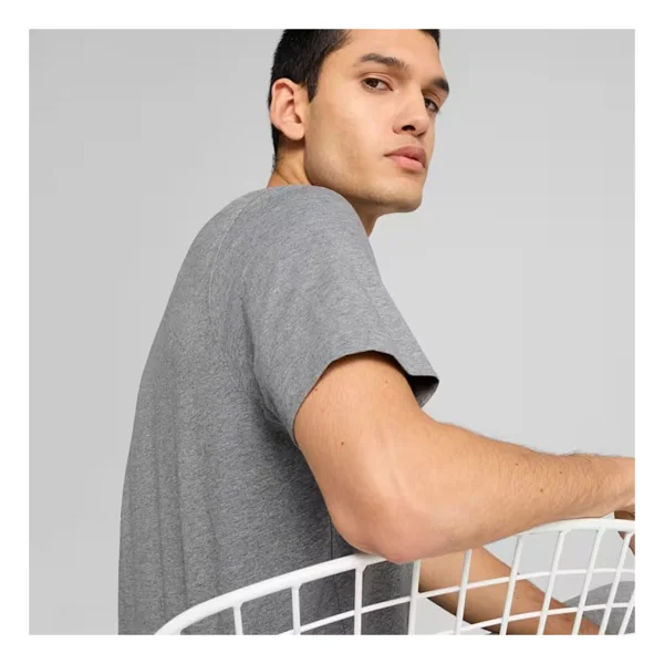 Puma Essentials No. 1 Logo 682532-03 Gri Kısa Kollu Yuvarlak Yaka Erkek Tişört - Görsel 2