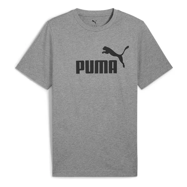 Puma Essentials No. 1 Logo 682532-03 Gri Kısa Kollu Yuvarlak Yaka Erkek Tişört - Görsel 4
