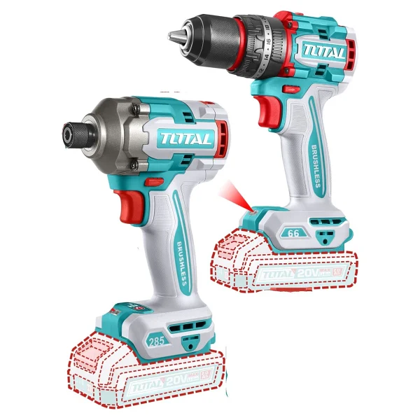 Total Tools Tcklı20277e Çift Akülü Matkap + Vidalama Elektrikli El Aletleri Seti - Görsel 2