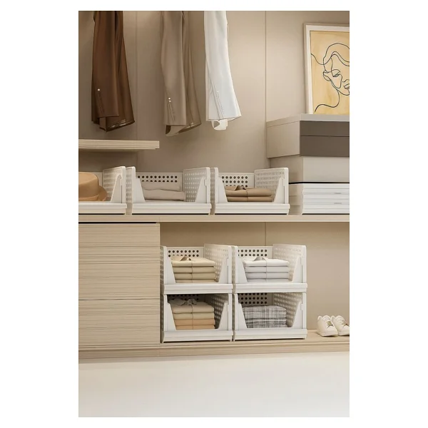 Mithra Life 3 Lü Kayar Raf Organizer - Beyaz Dolap İçi Kıyafet, Aksesuar Düzenleyici Mıt1261 - Görsel 3