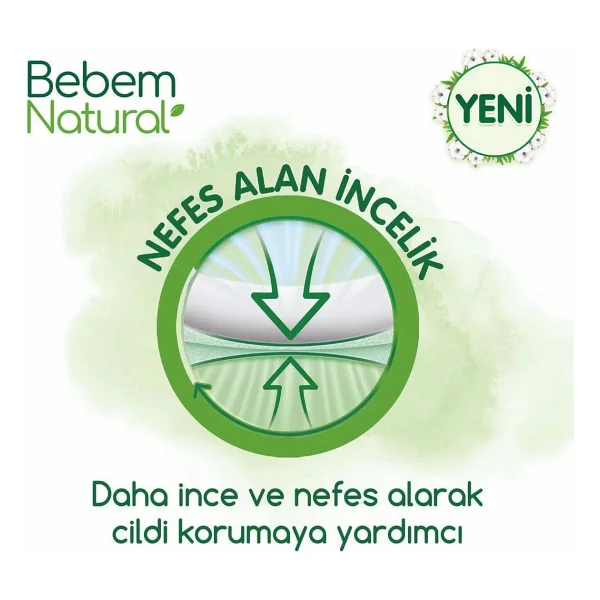 Bebem Natural 6 Numara Ekstra Large 64'lü 5 Adet Bebek Bezi - Görsel 5