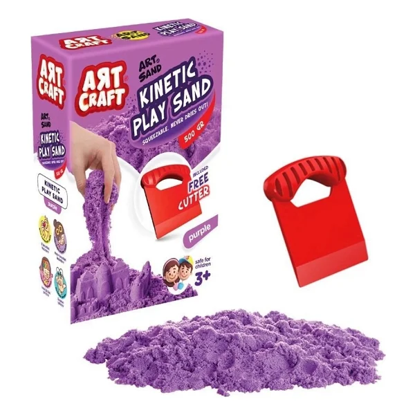 Art Craft Aksesuarlı Mor Kinetik Oyun Kumu 500 Gr 03689 - Görsel 3